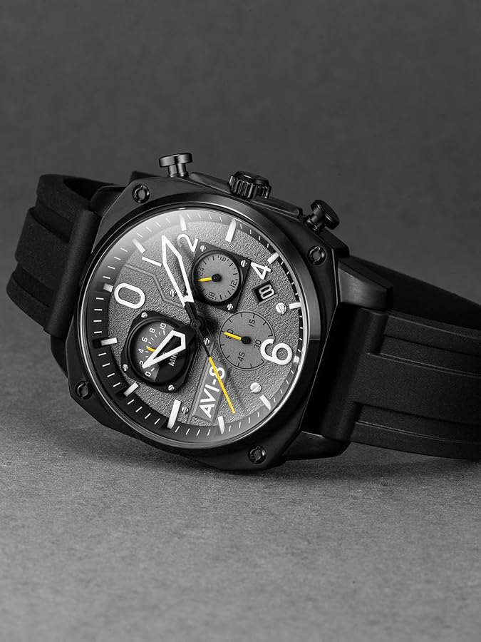 Amazon | AVI-8 メンズ 45mm ホーカーハンター レトログラード クロノ